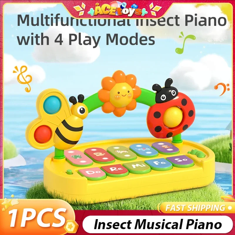 子供の頃の昆虫楽器早期教育ピアノコンパクト取り外し可能楽しいかわいい最高のギフト赤ちゃん教育おもちゃ