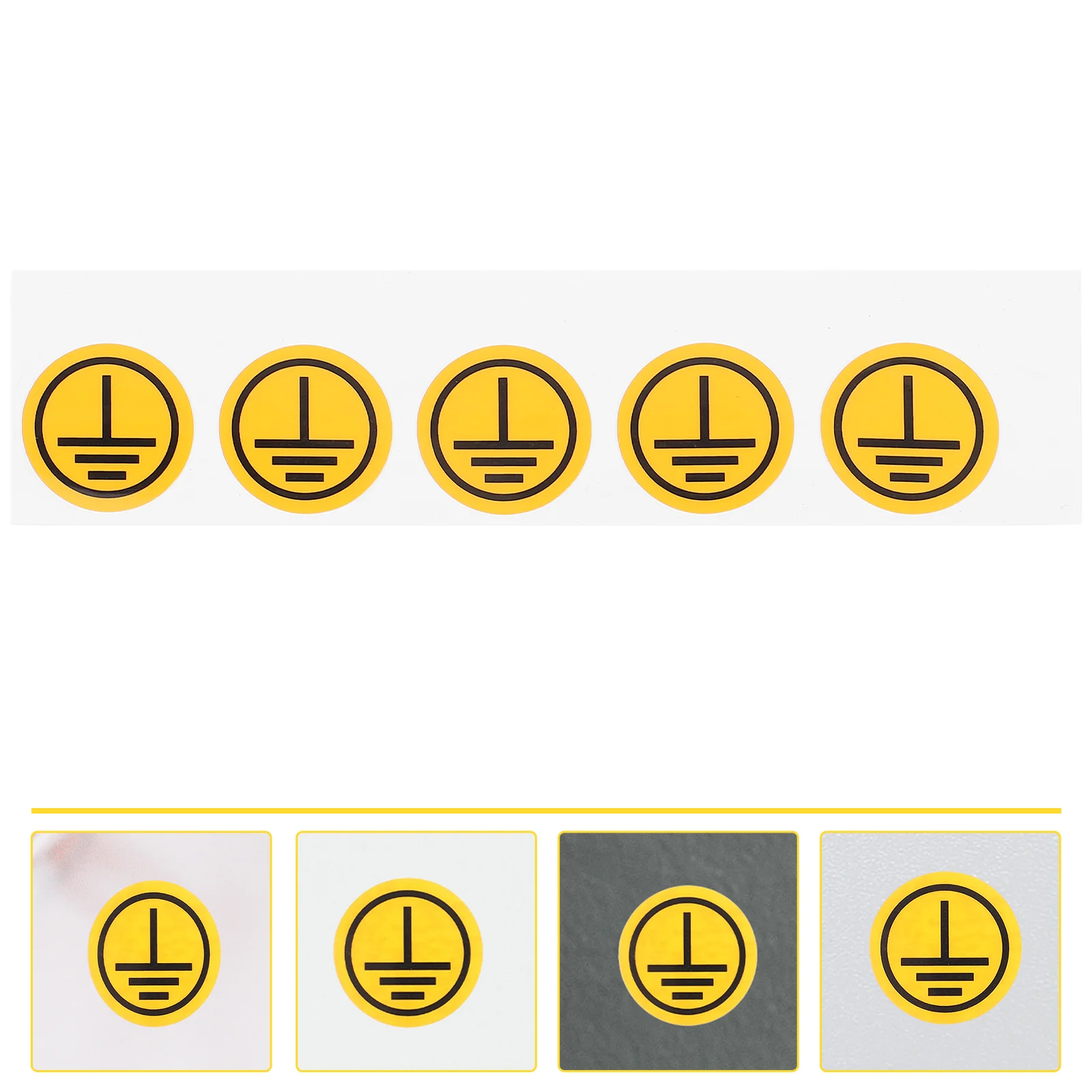 機械式接地シンボルラベルステッカー、安全標識、アースイエローデカール