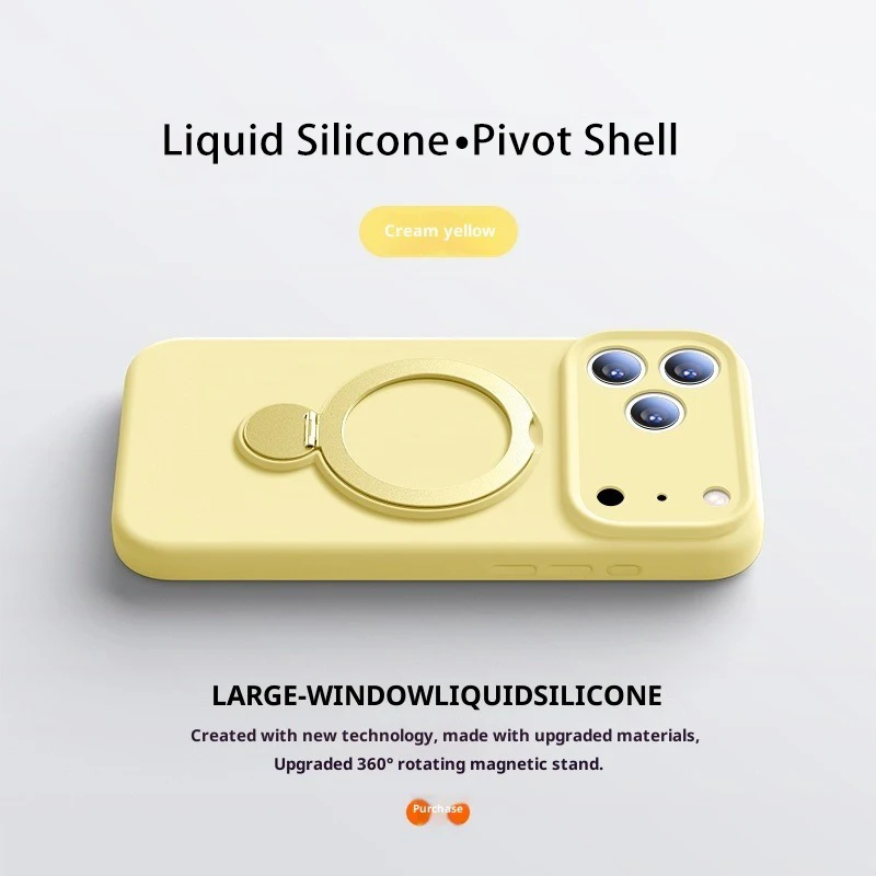 

Original Liquid Silicone Phone Case For iPhone 17 16 15 Pro Max 17Pro Magnetic Holder Stand Cases For iPhone 14 13 Pro Max Cover