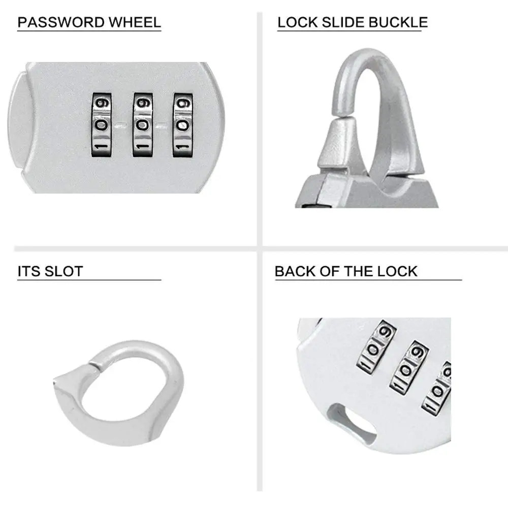 Combination Luggage Padlocks Password Security Padlock Zinc Alloy Safe Lock for Briefcases Backpacks Computer Bags Tool Cabinet