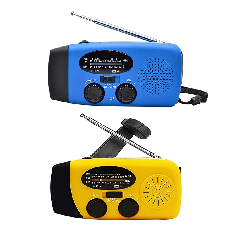 Best-Solar Radio Emergency AM/FM/NOAA Weather Radio 1000Mah Hand Crank Radio With 3 LED Flashlight