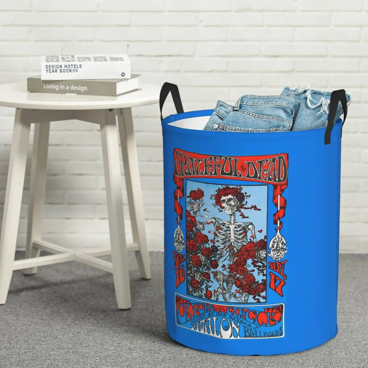 

Laundry Collector G-Grateful-S D-Dead-S Rock Band Skull Foldable Laundry Basket Children Washing Basket Home Organizer