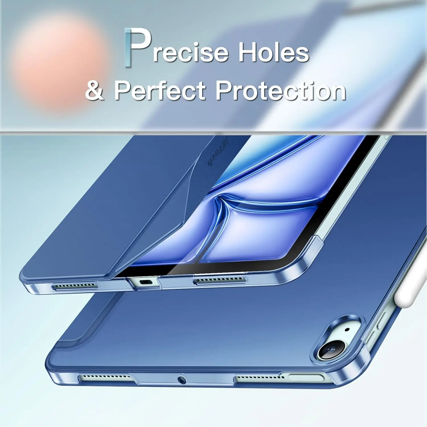 iPad Air 11インチ M3/M2 (2025/2024)、iPad Air 5/4 (2022/2020 第5/第4世代 10.9インチ)用ケース、スリムスタンド付きハードバックシェル