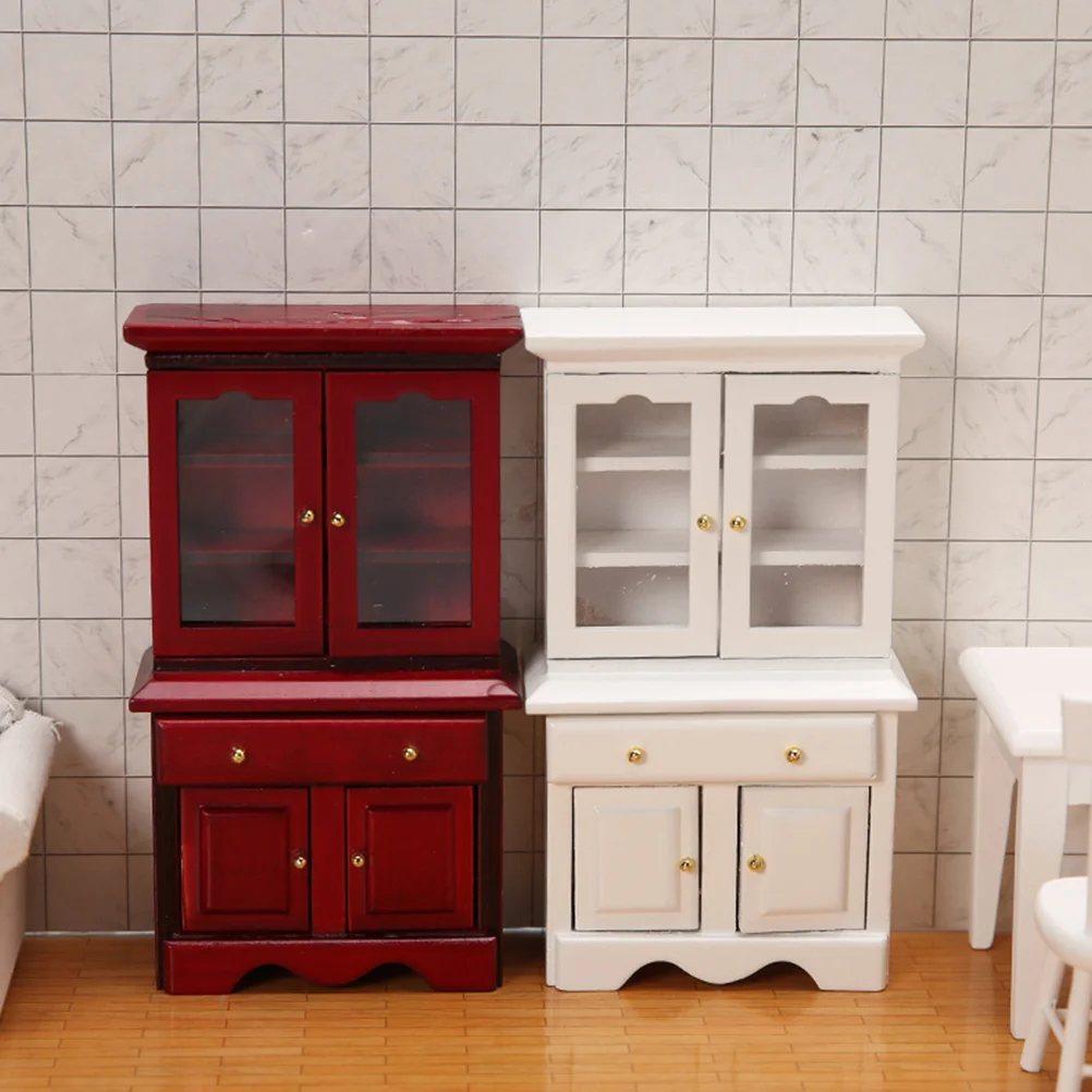 Mini estante fingir jogar casa de bonecas brinquedo em miniatura móveis gaveta armário modelo adereços decorações