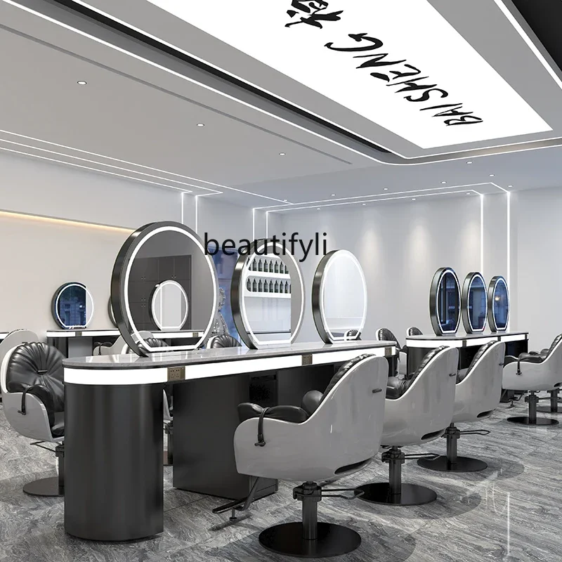 

Yh29 Barber Shop Double-Sided Cabinet for Hair Salon Hair Cutting Perm Beauty Mirror Hair Salon