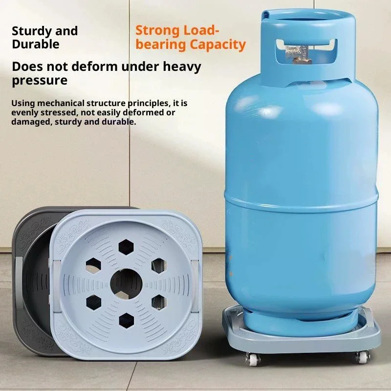 Universal Movable Gas Tank Bracket Heavy Duty With Wheels Flower Pot Stand Tray Square Plastic Gas Cylinder Base