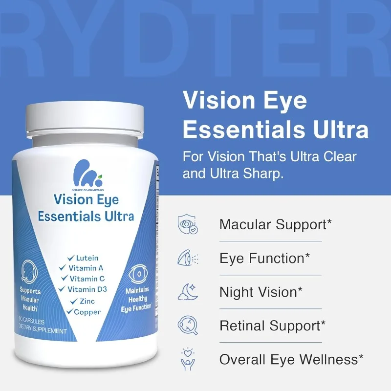 

Eye Vitamin and Mineral Supplements - Comprehensive Eye Health Capsules Containing Lutein, Zinc, and Copper