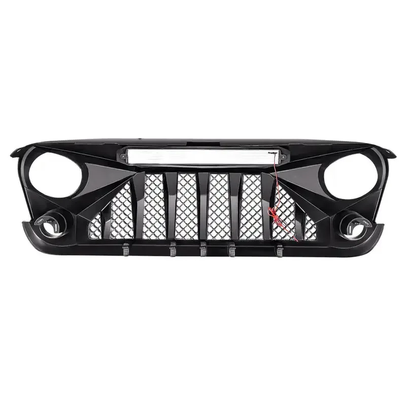 لامع أسود الجبهة نمط مصبغة الوفير شوايات السيارة مع أضواء LED على الطرق الوعرة 2007-2018 JK JKU NEW S البلاستيك