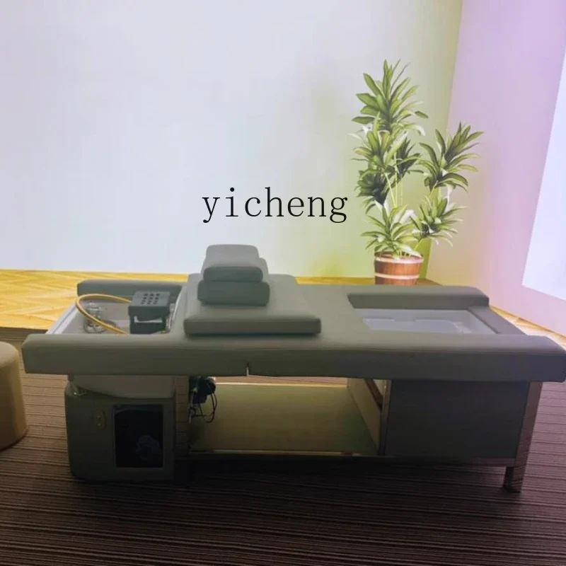 Electric Lifting Shampoo Bed for Beauty Salon, Integrated Head and Foot Therapy SPA Bed for Hair Salon
