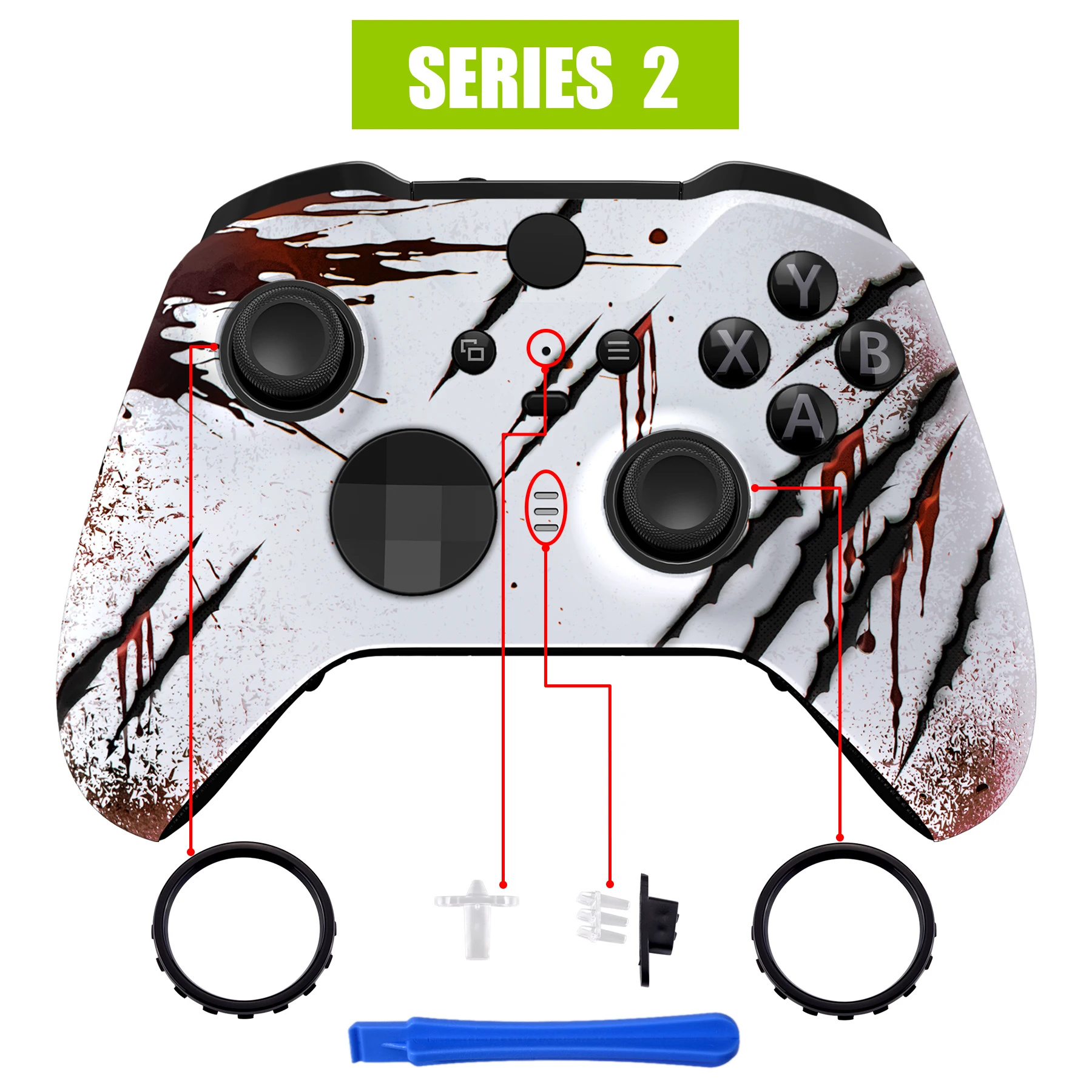 eXtremeRate Miękki Wzorzysty Zestaw Wymienny Obudowy Przedniej do Kontrolera Xbox One Elite Series 2 — zdjęcie produktu 6