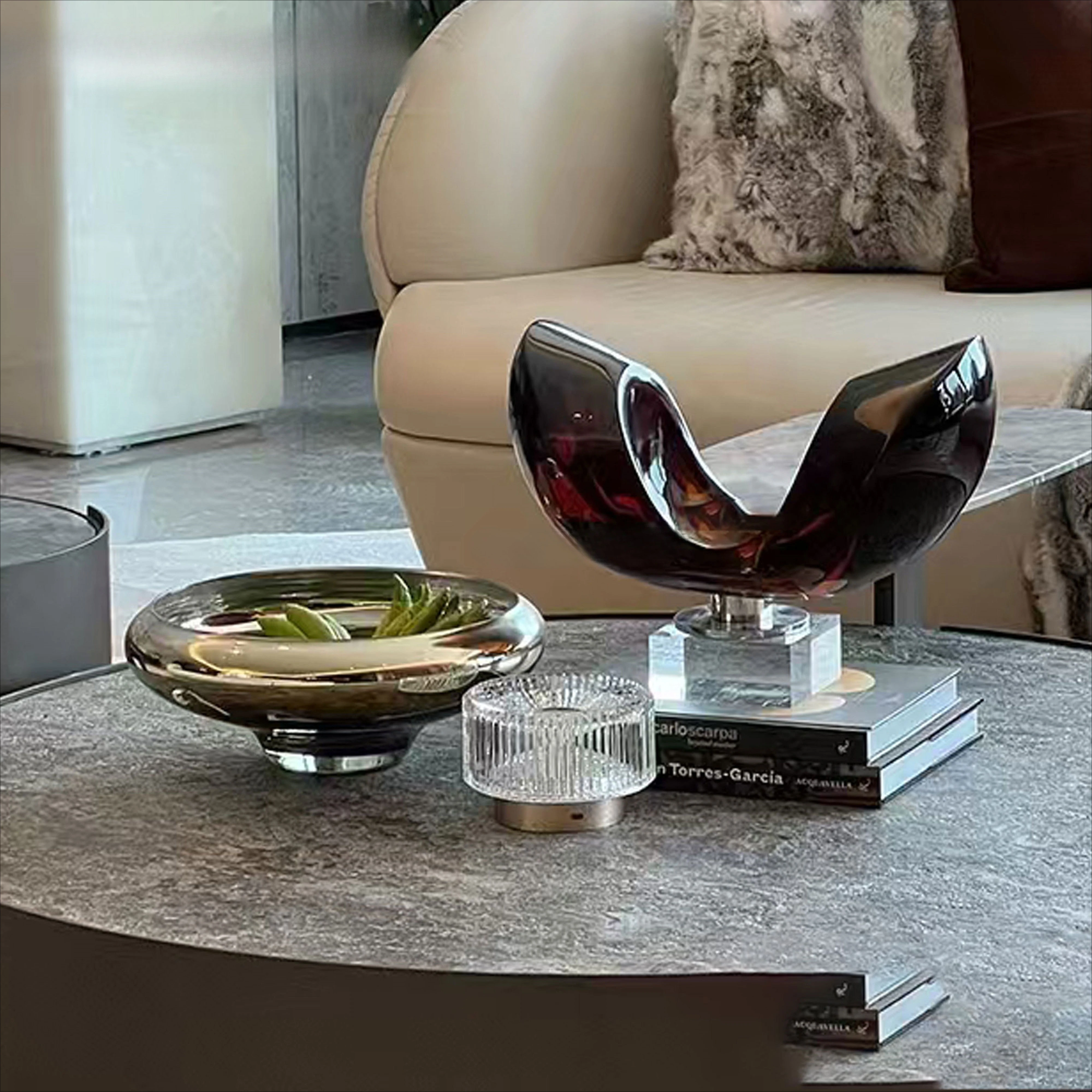 High quality luxury acrylic ingot sculpture, transparent brown feng shui for home office commercial decoration