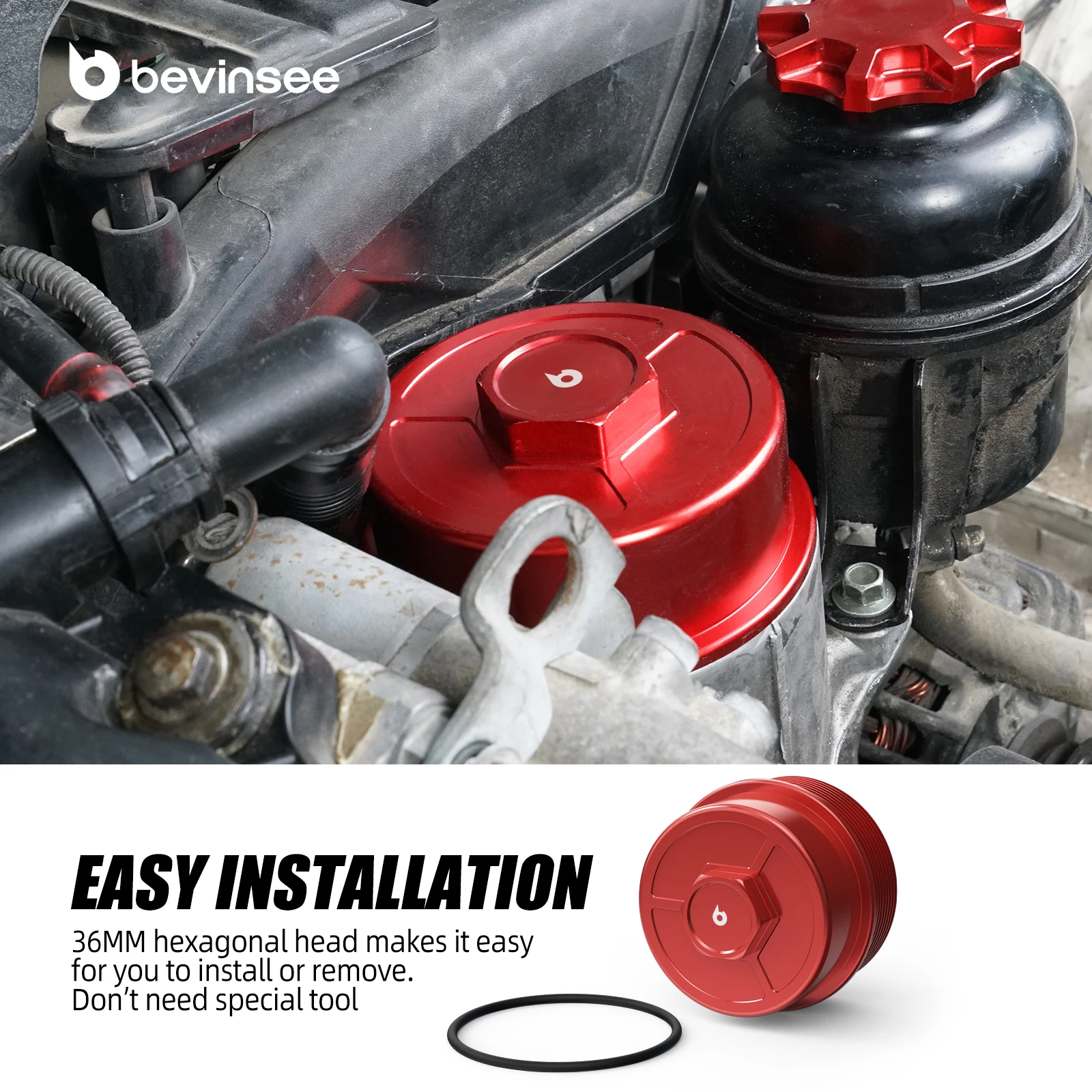 (EU-Lagerbestand) Ölfilterdeckel passend für BMW E46 E36 E60 E61 E39 X3 E83 X5 E53 Z3 Z4 E85 M52 M54 Motor, Aluminiumlegierung – Detail 2