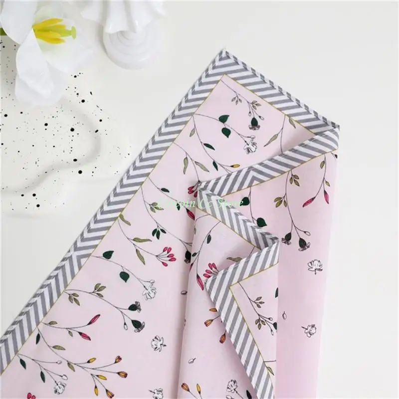 X90F 1PC Cotton Handkerchief Women Hankies Printing Florals Flower Absorbent Hanky
