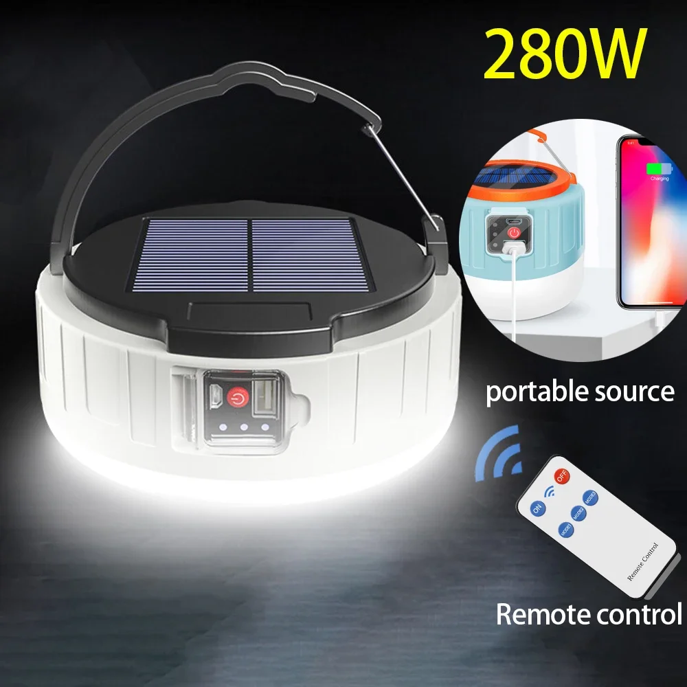 

LED Rechargeable Household Outdoor Solar Bulb Portable Emergency Light Mobile Night Market Fishing Camping Light