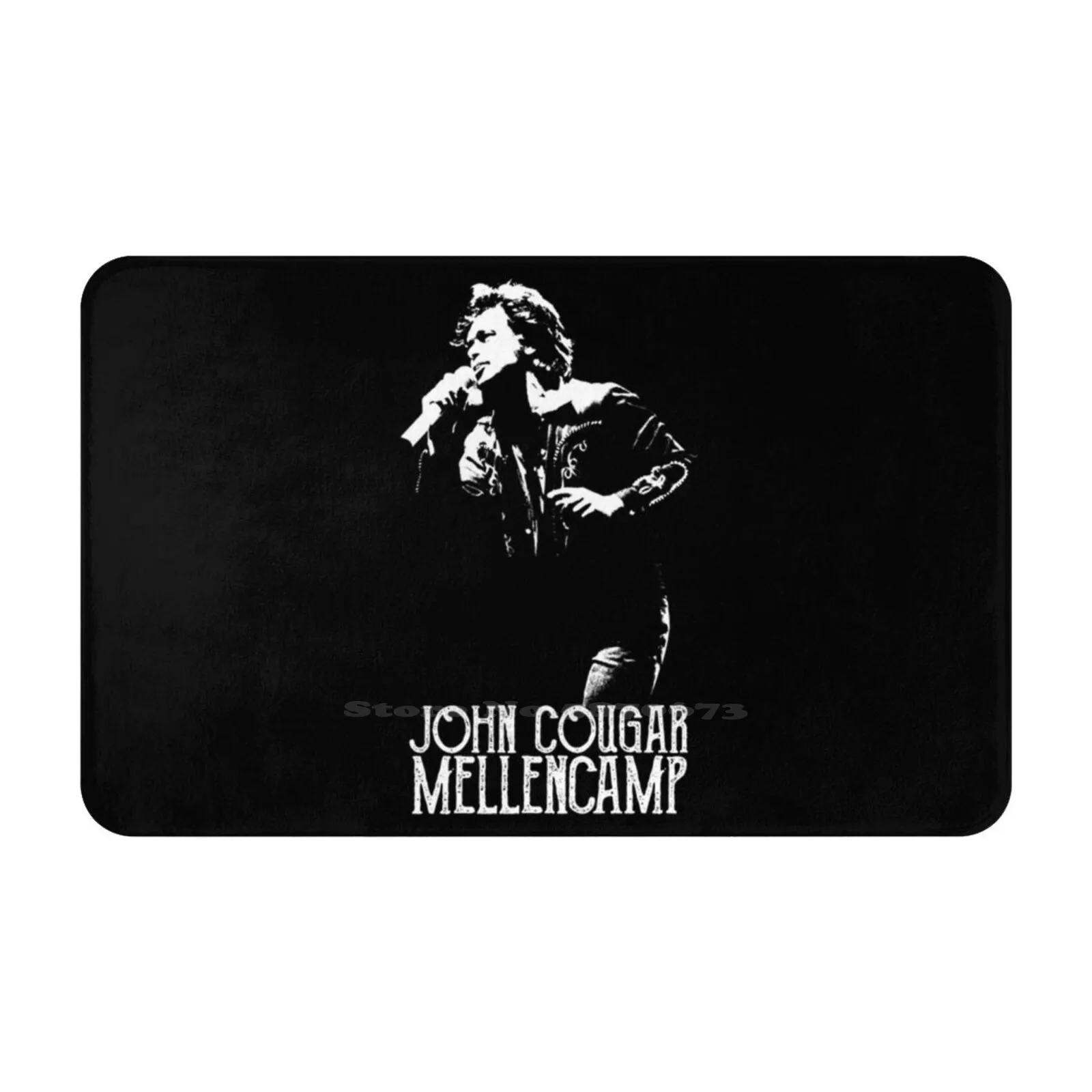 John Cougar-The White Stencil Soft Cushion Car Home Carpet Door Mat John Cougar Mellencamp Jack And Diane Hurts So Good 80S 90S