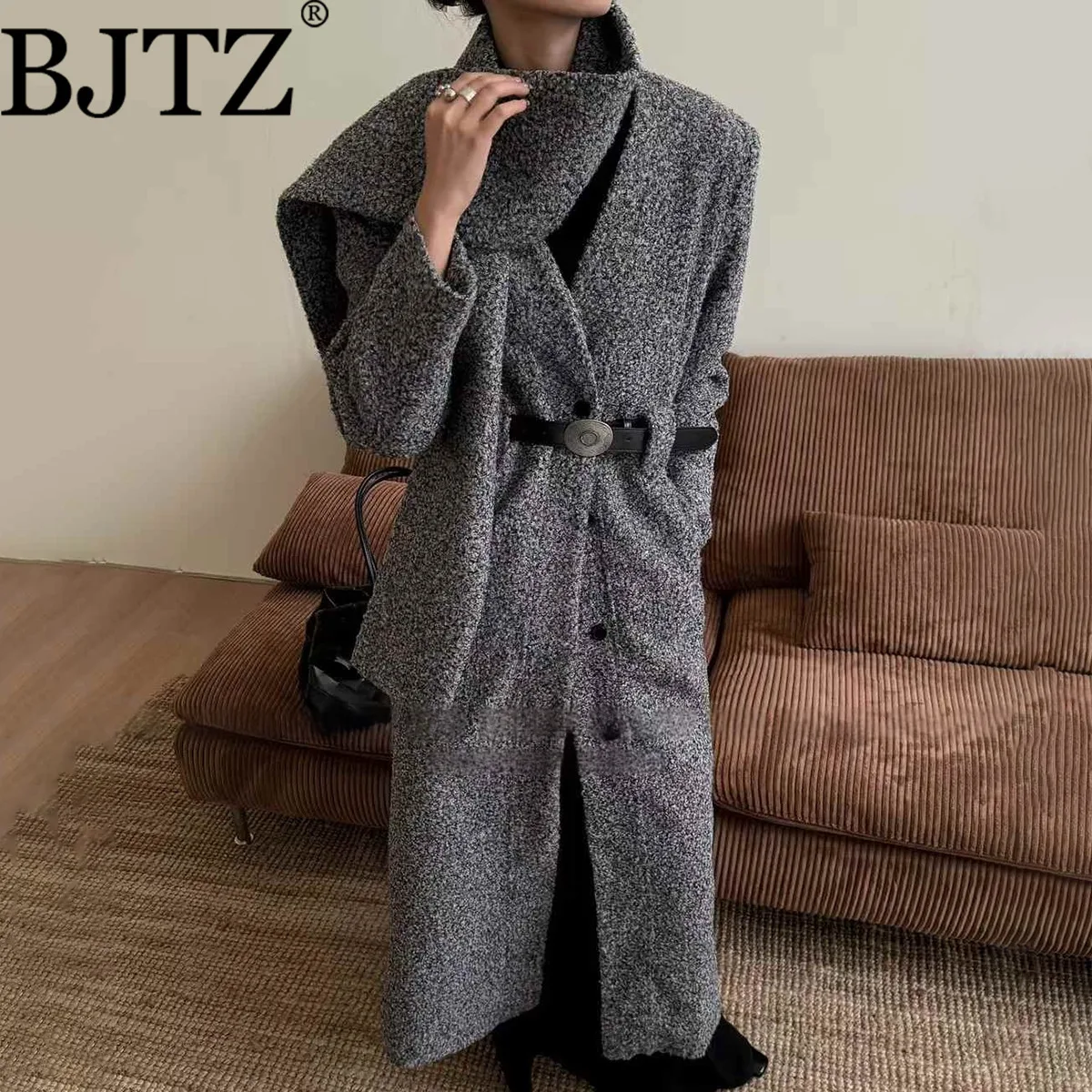 

BJTZ New 2025 Women’s Thickened Cotton Blend Coat, Casual Designer Premium Elegant Minimalist Comfortable Warm Winter Fall