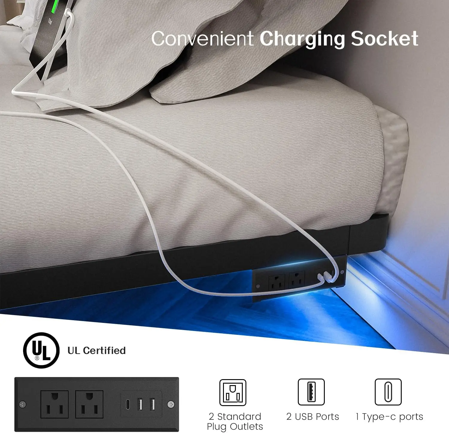 S9af86fa750424742a0dda7c4df58f03dg Queen Size Floating Bed Frame with LED Lights and Charging Station