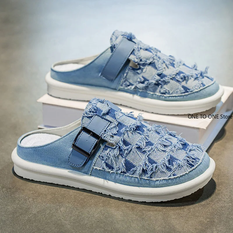 

Мужские повседневные шлепанцы больших размеров, летние дышащие уличные нескользящие модные тапочки, молодежные сандалии, спортивные шлепанцы-мюли