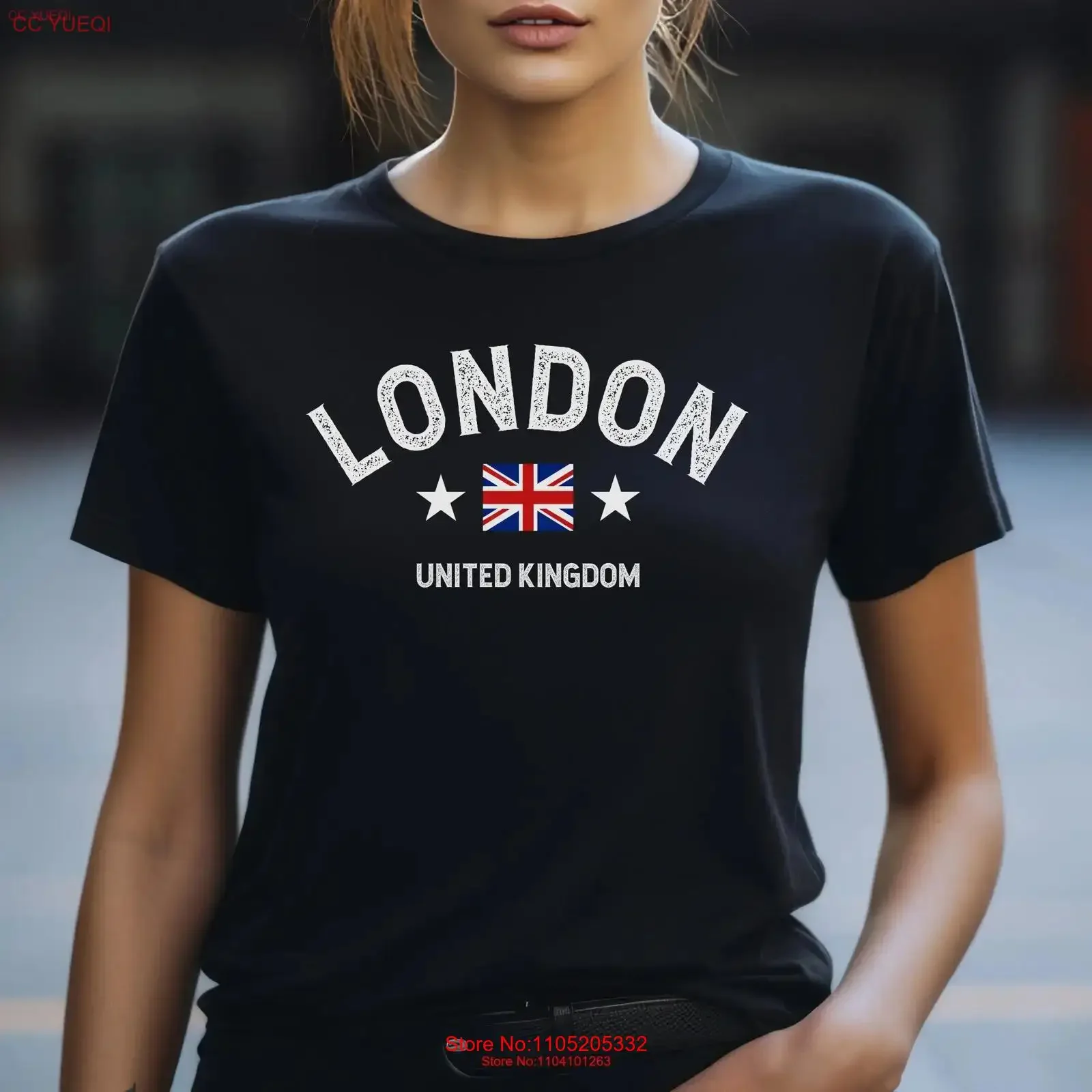 قميص لندن للرجال والنساء المملكة المتحدة T إنجلترا العلم الزي خمر غسلها أعلى للارتداء اليومي ورسومات متعددة الاستخدامات