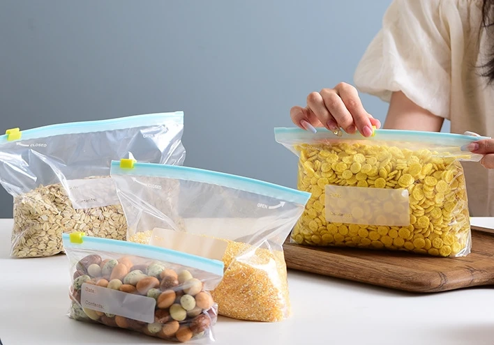 

1Pc Ziplock Food Storage Bags Reusable Zipper Sealed Refrigerator Organizer Fresh-Keeping Storage Bag Plastic Storage Container