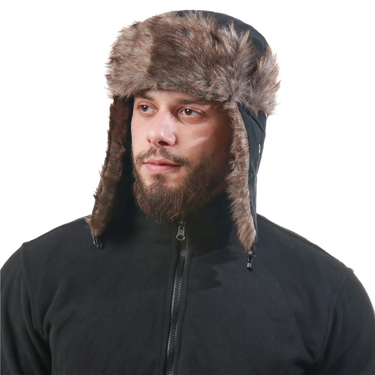 Men's Winter Trapper Aviator Trooper Earflap Warm Russian Waterproof Ski Hat Bomber Cap Warm Ear Protectors Hats Windproof Caps
