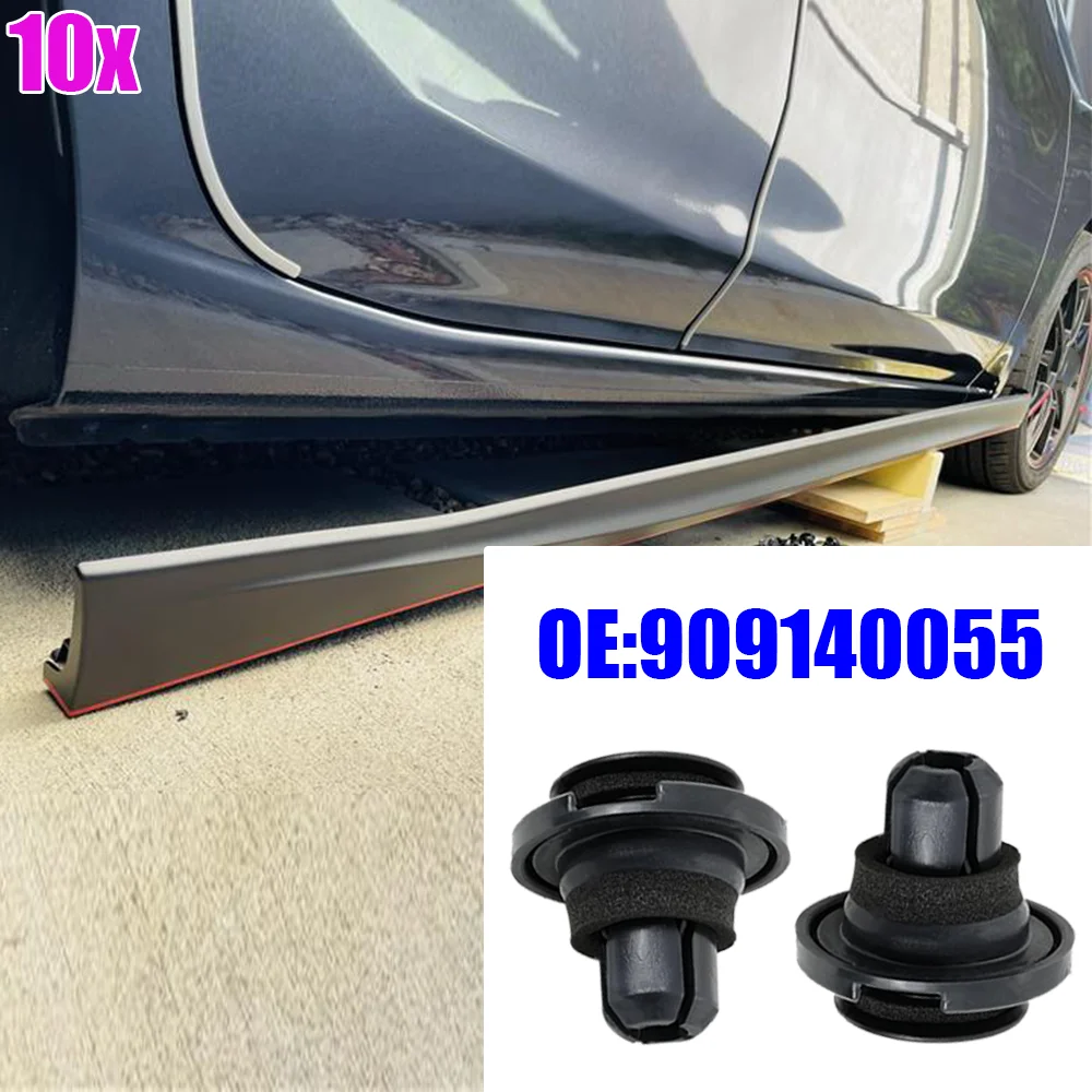 10X Auto Black Sill Side Skirt Trim Panel Molding Retainer Push in Rivet Plastic 909140055 New For Subaru Outback Impreza Exiga