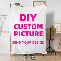 DIY Print on Demand Dropshipping Warm Throw Blankets for Bed Bedspread Your Picture Blanket Cover Coral Fleece Plush Customized