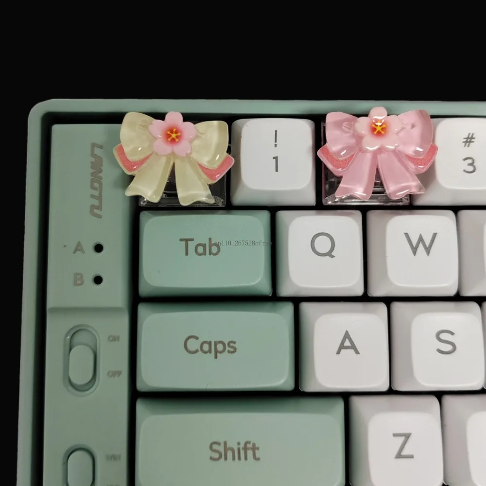 Sakura Bowknot ESC Tastenkappen für Cherry Profile MX Switch mechanische Tastatur Tastenkappen Spielzubehör Büro Freundin Geschenk ﻿