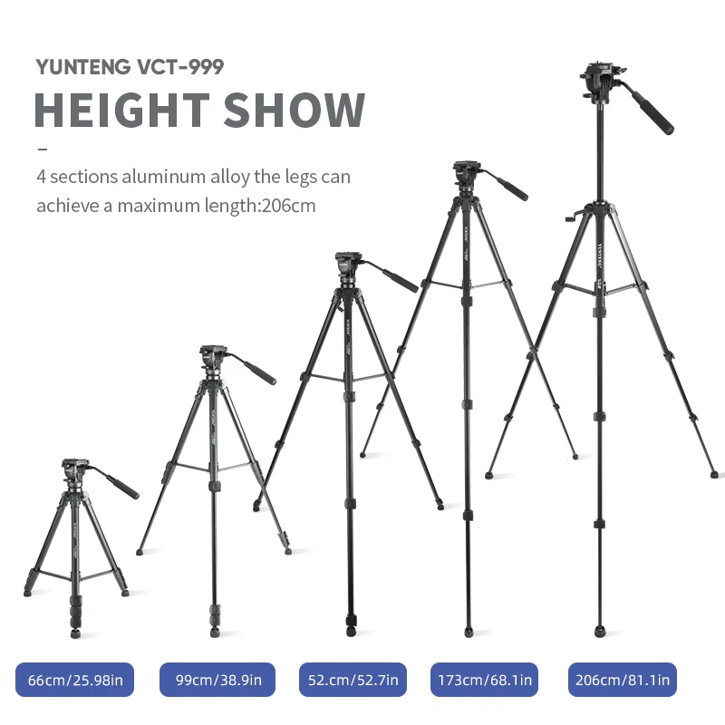 Yunteng 999 tripod SLR camera hydraulic damping head cell phone camera tripod photography live outdoor video bracket