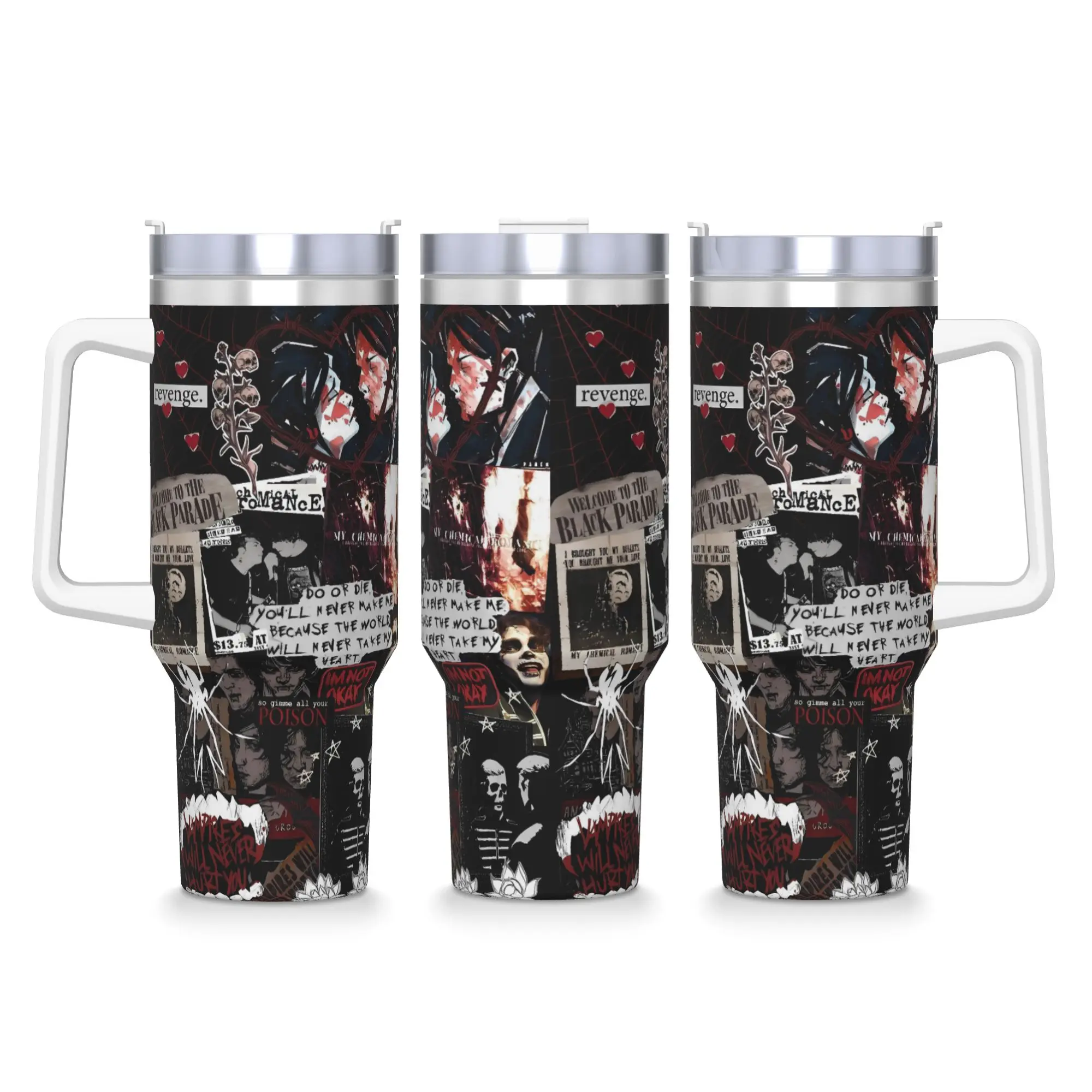 

Stainless Steel Tumbler My Chemical Romance Danger Days Spider Coffee Mug Leakproof Mugs Cup Driving Printed Water Bottle
