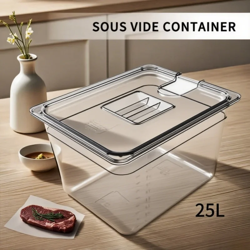 25L BPA-Free Sous Vide Cooking Container with Lid - Heat-Resistant for Precise Low-Temp Meals (Fits Most Immersion Circulators)