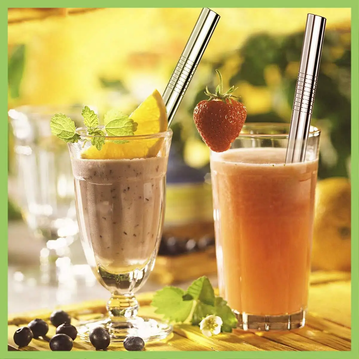 

13Pcs Reusable Straws For Drinks 304 Stainless Steel Straws Eco Friendly Drinking Straws With Bag