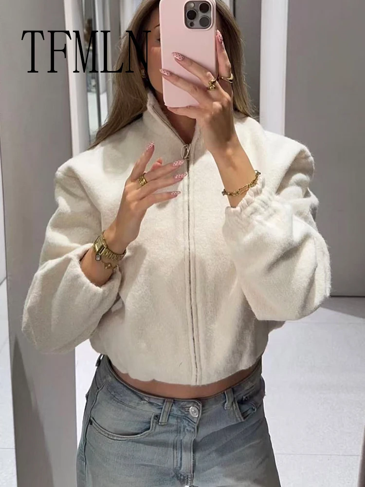 

TFMLN Women Fashion Fleece Jacket 2025 New Autumn Winter Thickened Full Sleeve Stand Collar Zipper Coats Lady Outerwear Warm A