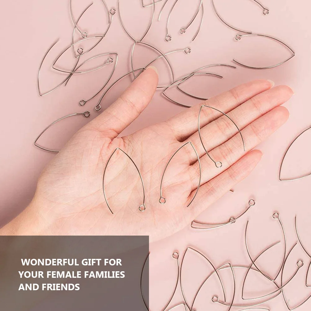 40 قطعة من أسلاك الأذن المصنوعة من الفولاذ المقاوم للصدأ هيبوالرجينيك على شكل حرف V أجزاء إكسسوارات ذاتية الصنع لصنع المجوهرات للنساء