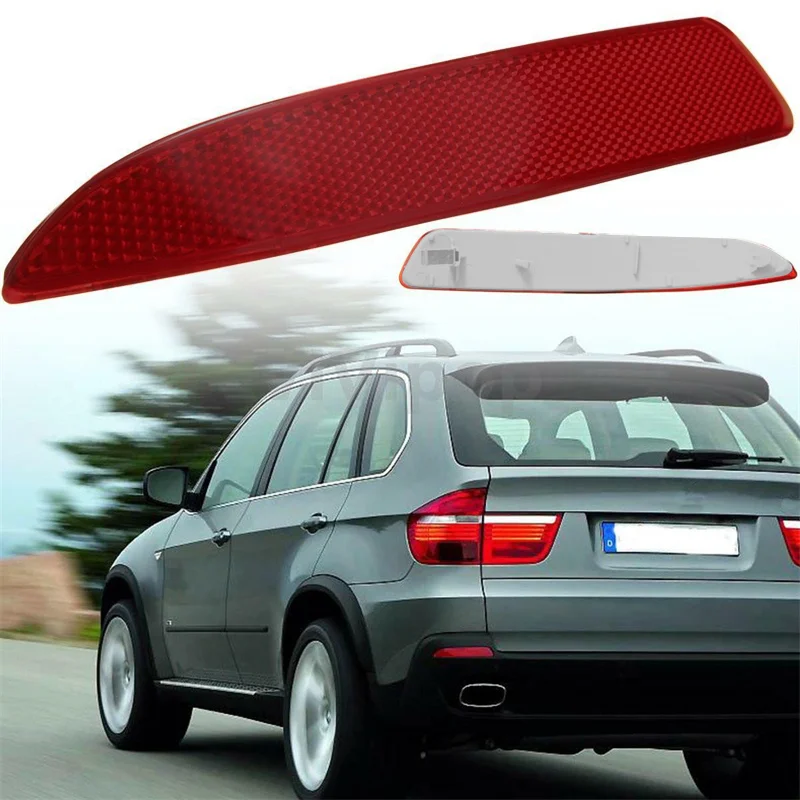 Per BMW X5 E70 2007 2008 2009 2010 Lato passeggero destro Paraurti posteriore Riflettore Luce Lente rossa Accessori auto