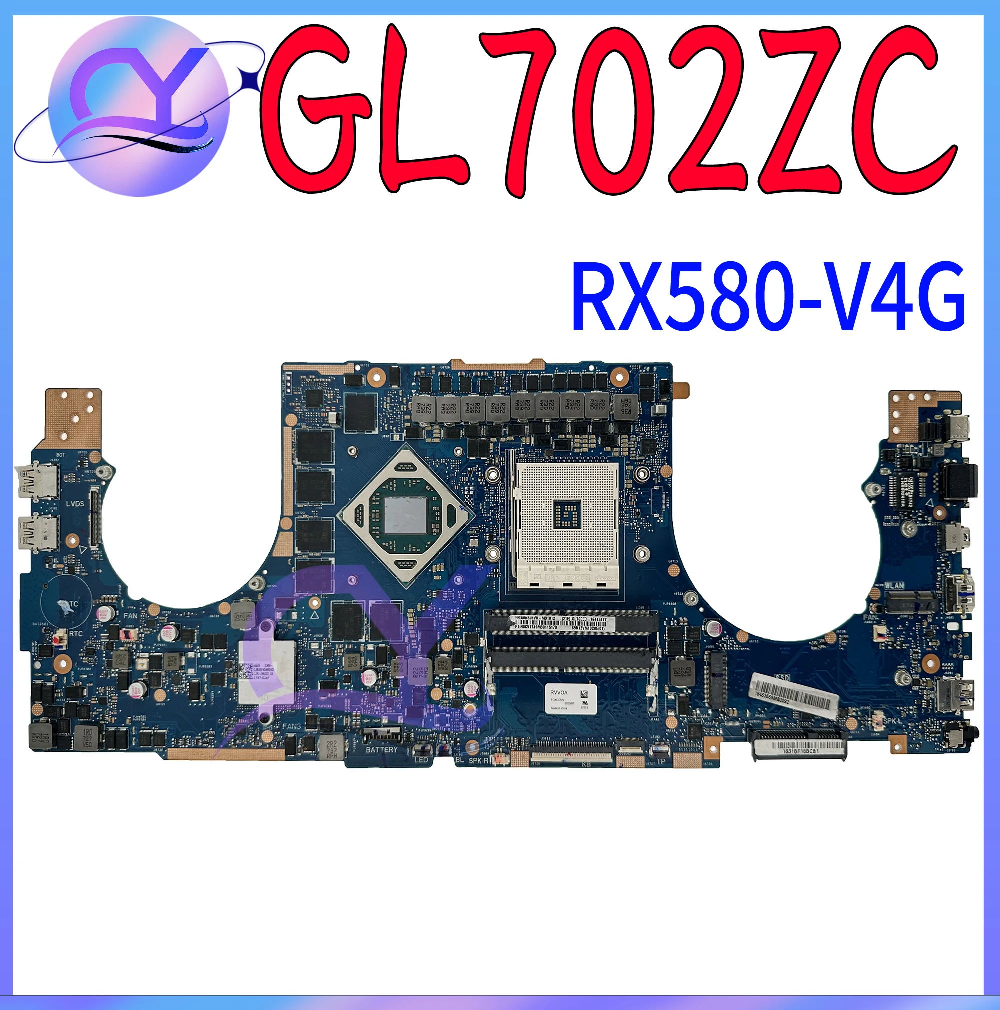 

GL702ZC Mainboard for ASUS ROG Strix GL702Z GL702 Ryzen Gaming Laptop Motherboard With RX580/4G 100% Working Well