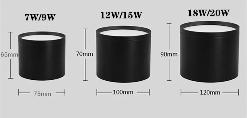 Luz de teto LED regulável, Refletor de iluminação interior, Lâmpada, SMD5730, 7W, 9W, 12W, 15W, 18W, 20W, AC 85-265V