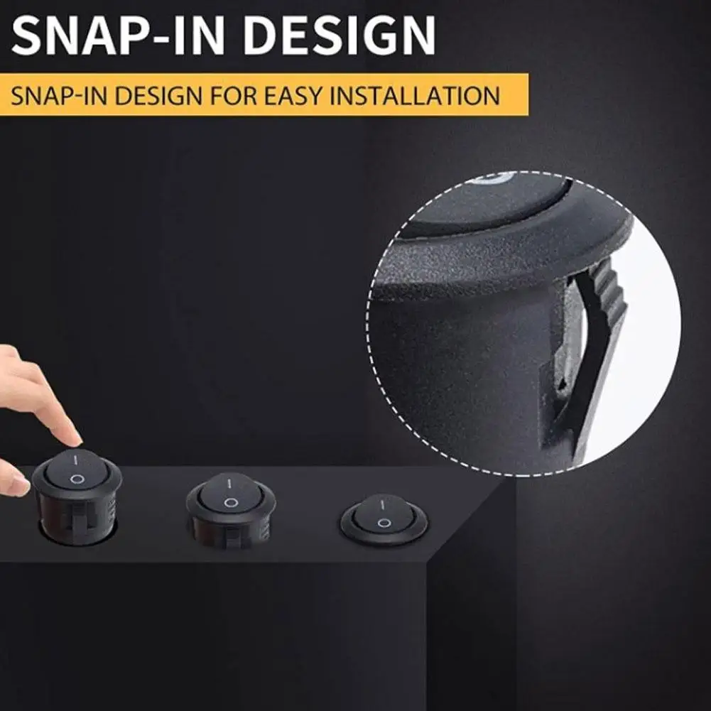 

Кнопка-переключатель круглая 10/5 шт., 2-контактная, 24В, для морского транспорта, лодок, 12В, автомобильная кнопка SPST, аксессуар I1V4