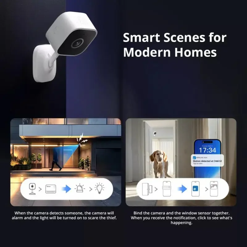 SONOFF CAM Slim Gen2 Smart Home Security Camera 1080P Human Motion Detection Video Record Night Vision Audio Auto Track Motion