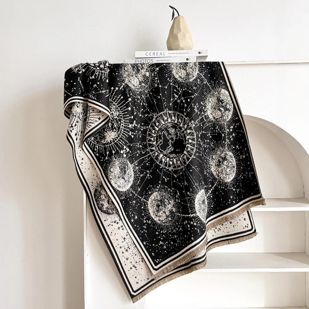 Elegante Damen-Jacquard-Pashmina-Kaschmirschals für den Winter, dicker, warmer, zweiseitiger Schal, kältebeständiger und winddichter Deckenschal – Detail 9