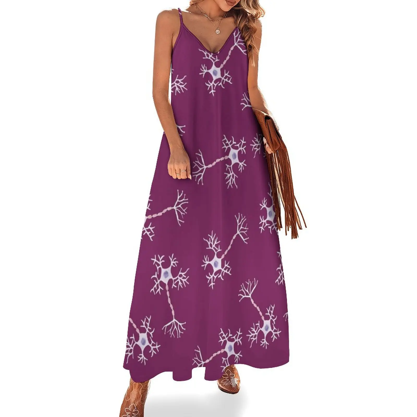 

Watercolor Neuron Sleeveless Long Dress Party dresses Women's long dress Clothing Dress