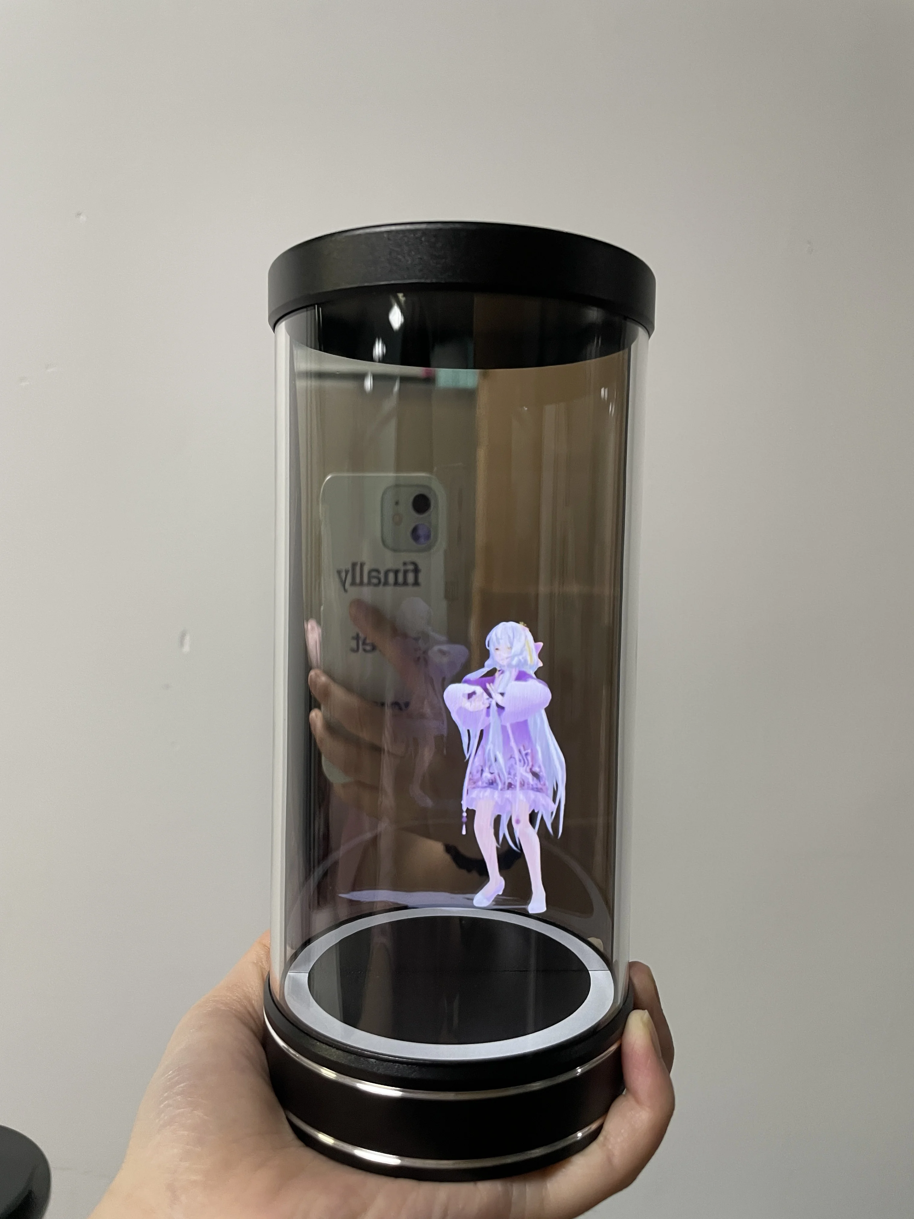 Hot Sale Handheld Christmas Gift 3D Hologram Animation Display Mini Portable 5inch Holo Tube Holographic Cylinder