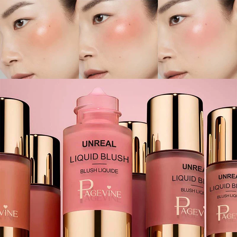 New 6-color Liquid Powder Blusher Facial Makeup Facial Makeup Lasting Matte Eye Shadow Facial Rouge Water Color Natural Makeup