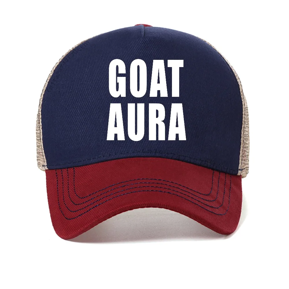 

Goat Aura cap vintage fashion graphic Unisex mesh baseball cap outdoor adjustable trucker hats summer casual sun Snapback hat