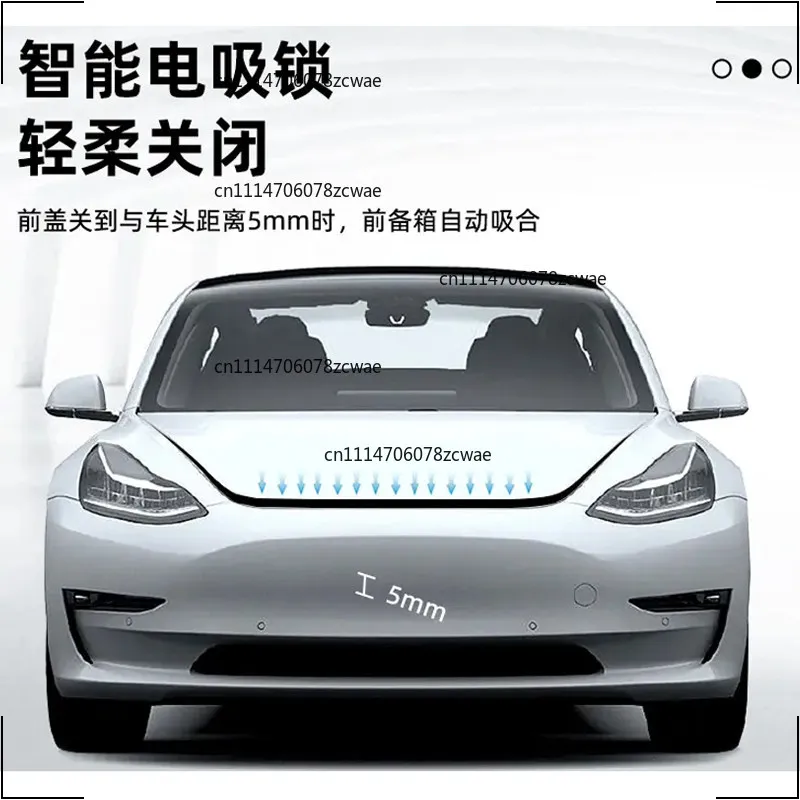 ZOCI-FOR Electric Soft‑Close Lock For Front Trunk, Auto Open Close Frunk Suction Lock Modified Parts Compatible with Model 3 Y
