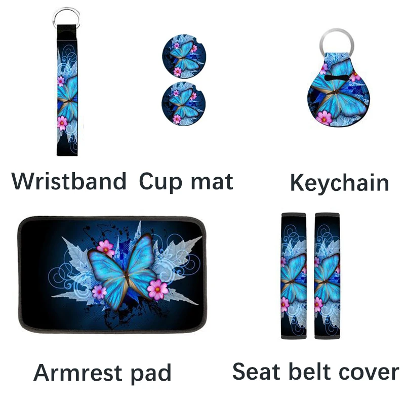General Motors Seat Cover Oversized Blue Butterfly Color Matching Car Interior Decoration Fashion Car Seat Cover Seat Protector