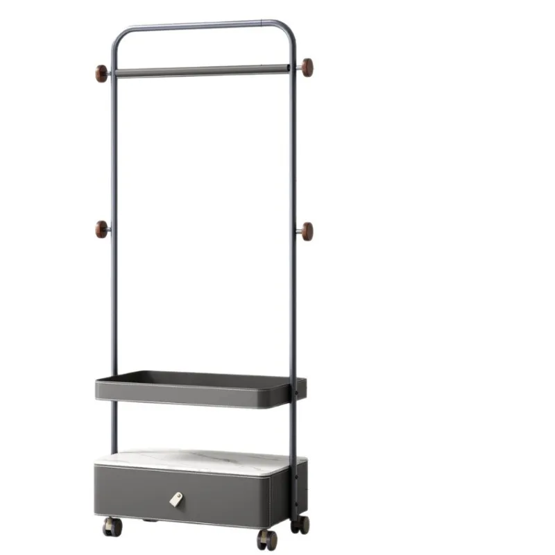 

Medieval coat rack, bedside table integrated, floor-to-ceiling bedroom household bedside cabinet hanging hanger rack