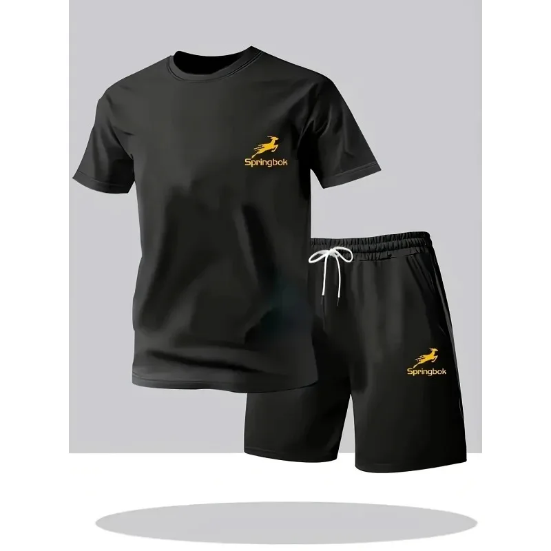 

Best-selling men's sports set T-shirt and shorts, suitable for sports, fitness, training, running, quick-drying and breathable