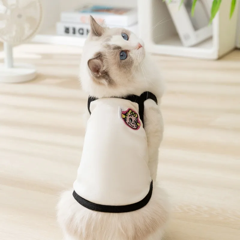 Boys Girls Dog Vest Spring Summer New Pet Clothing Kitten Puppy Two Legs Clothes Teddy Couple Clothing XS-XL