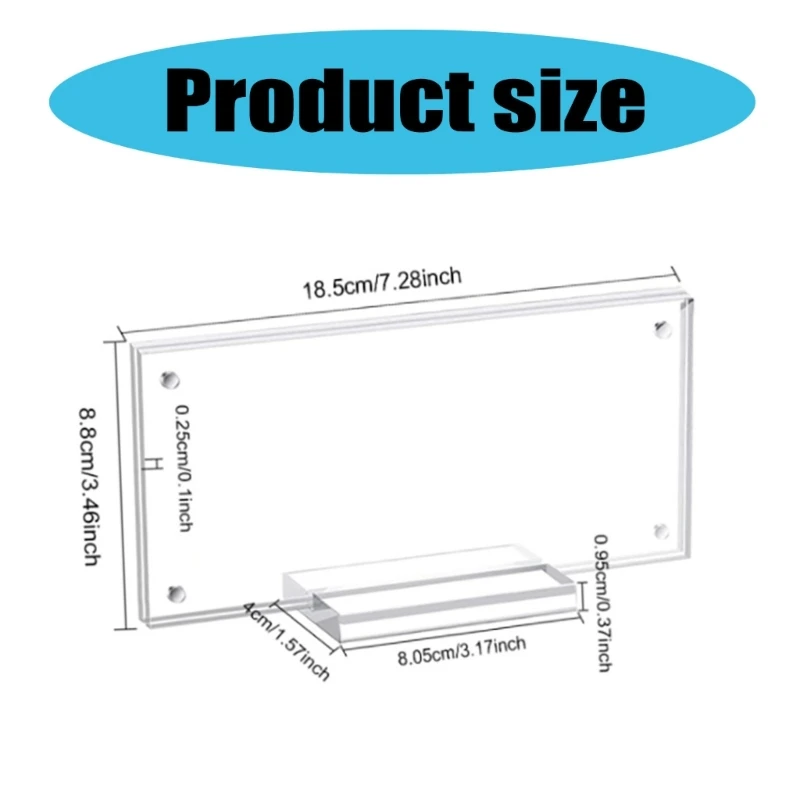 Marco exhibición dinero acrílico transparente, soporte moneda, soporte dinero papel transparente para coleccionistas